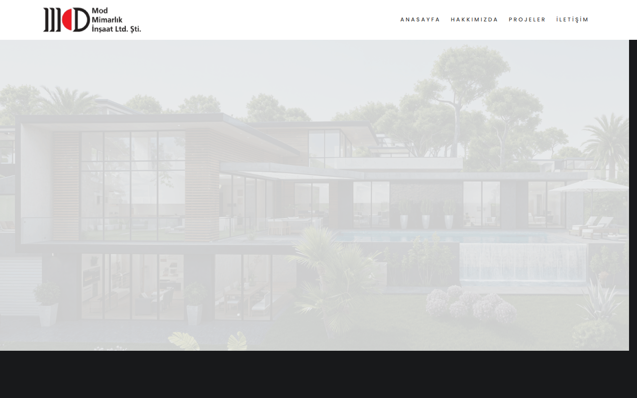 Mod Mimarlık Canlı Web Sitesi
