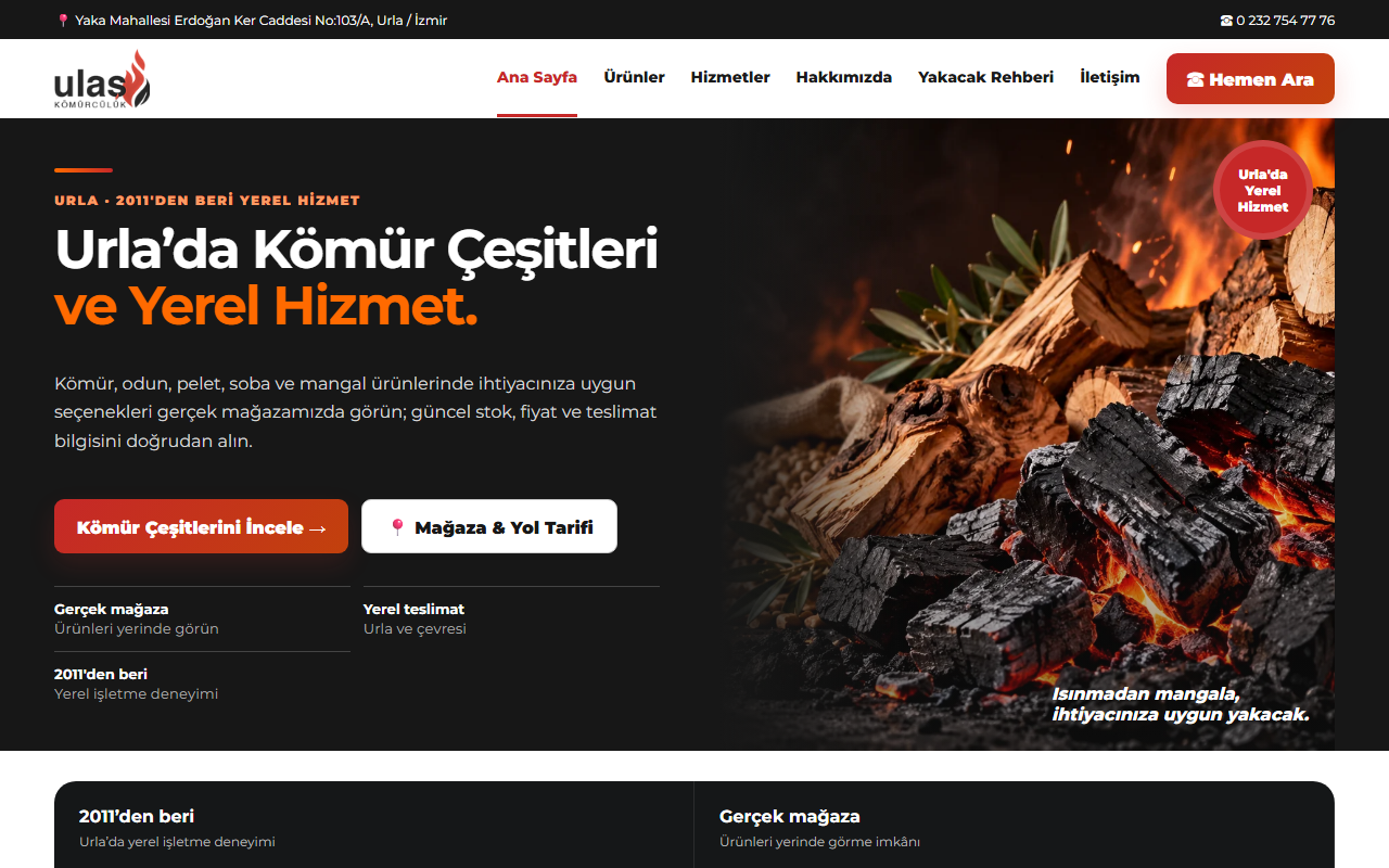Ulaş Kömürcülük Canlı Web Sitesi